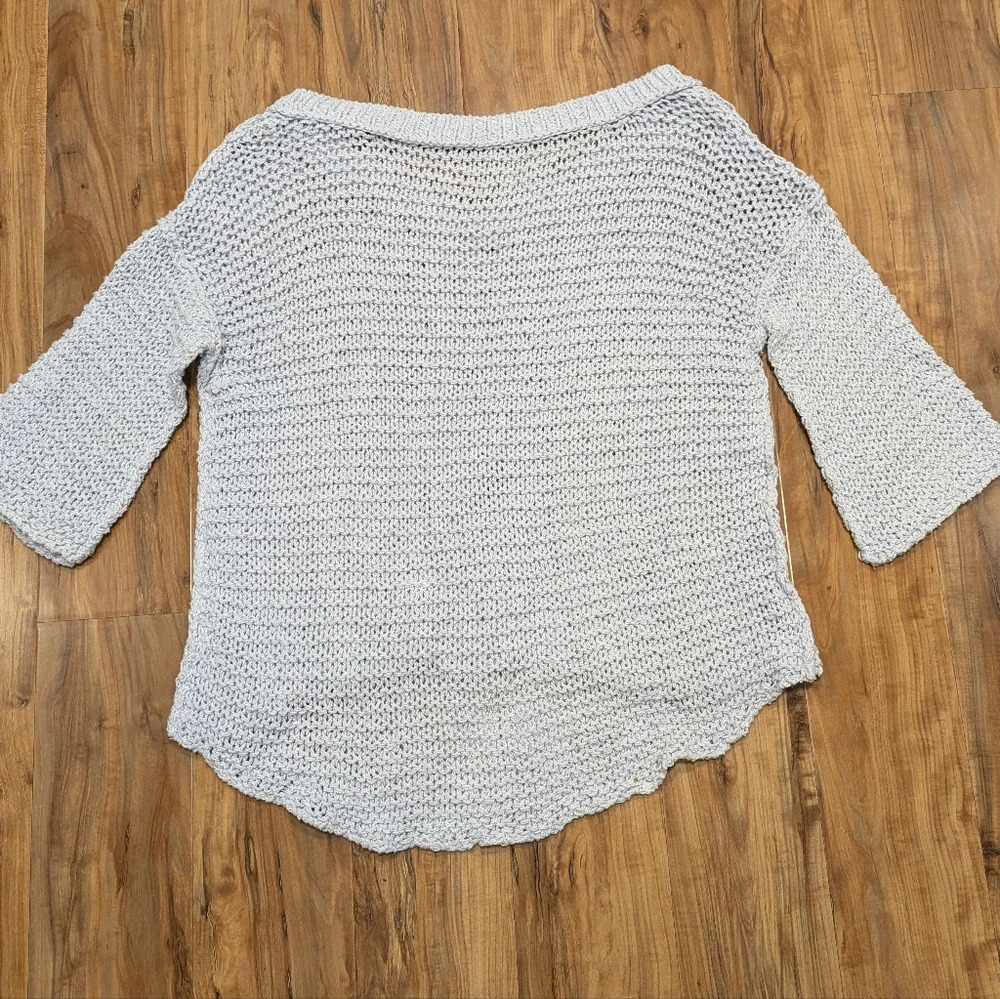 Free People Park Slope Open Knit Chunky Sweater Women's Small Lavender Oversized - Picture 3 of 5